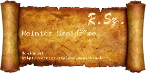 Reinicz Szalóme névjegykártya